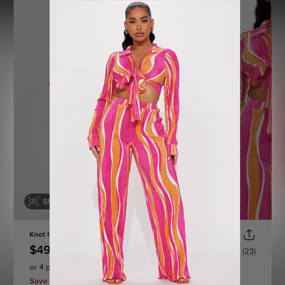 Not in the mood plisse pant set